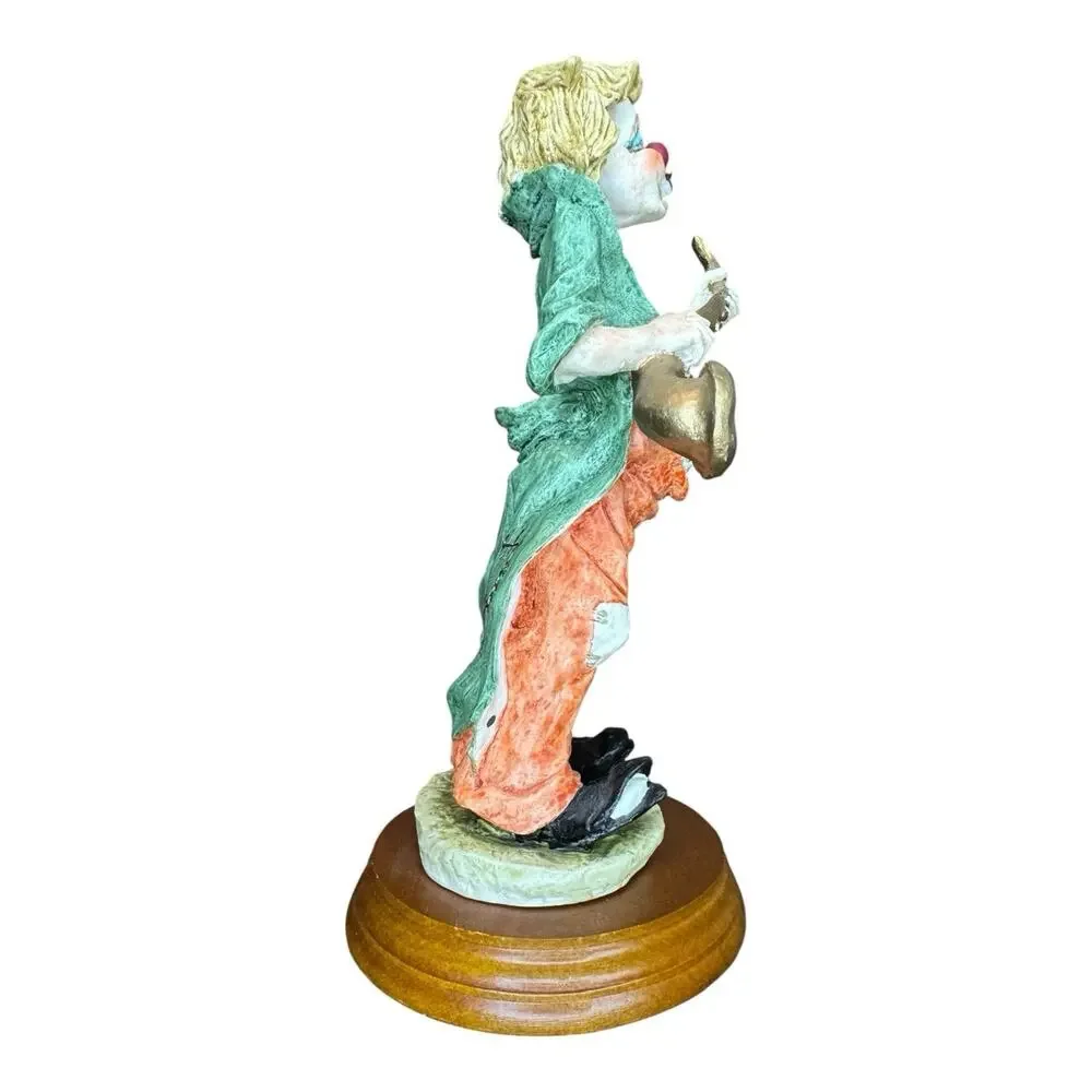 Colorful Clown Playing Saxophone Figurine with Gold Accents - Picture 3 of 8